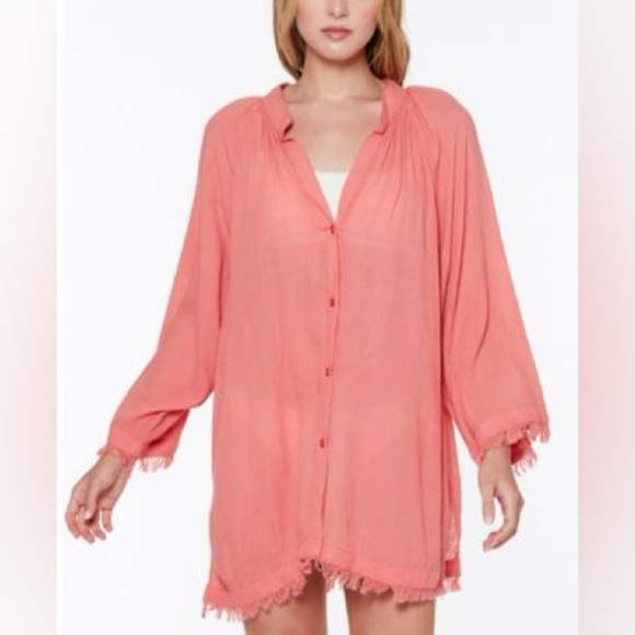 Sanctuary Other - SANCTUARY | coastal covers fringed swim cover up dusty pink | size medium